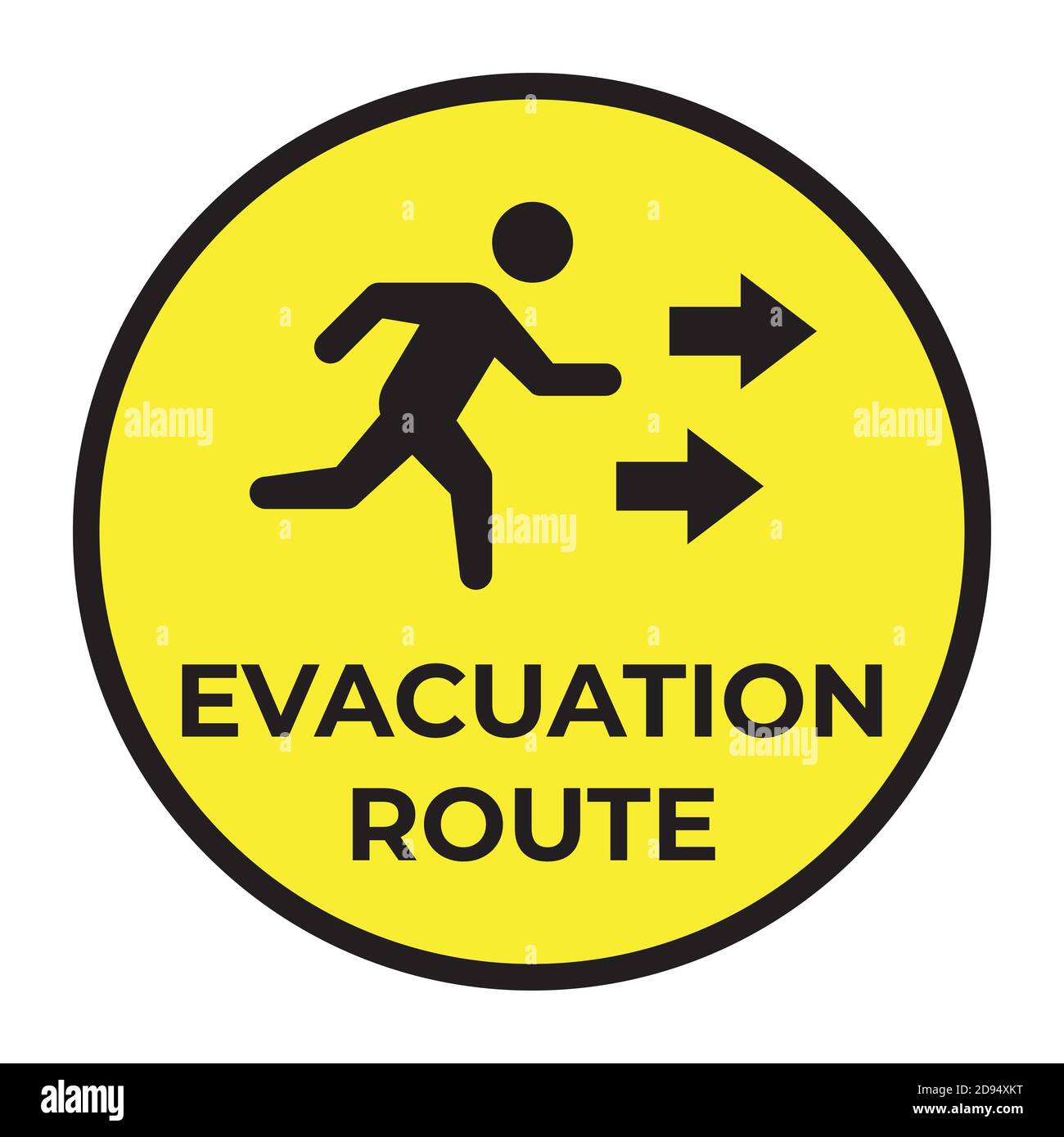Illustration of vector graphic of signs for evacuation routes perfect for suitable to be a sticker to be posted on the wall so that it can be read dur Stock Vector