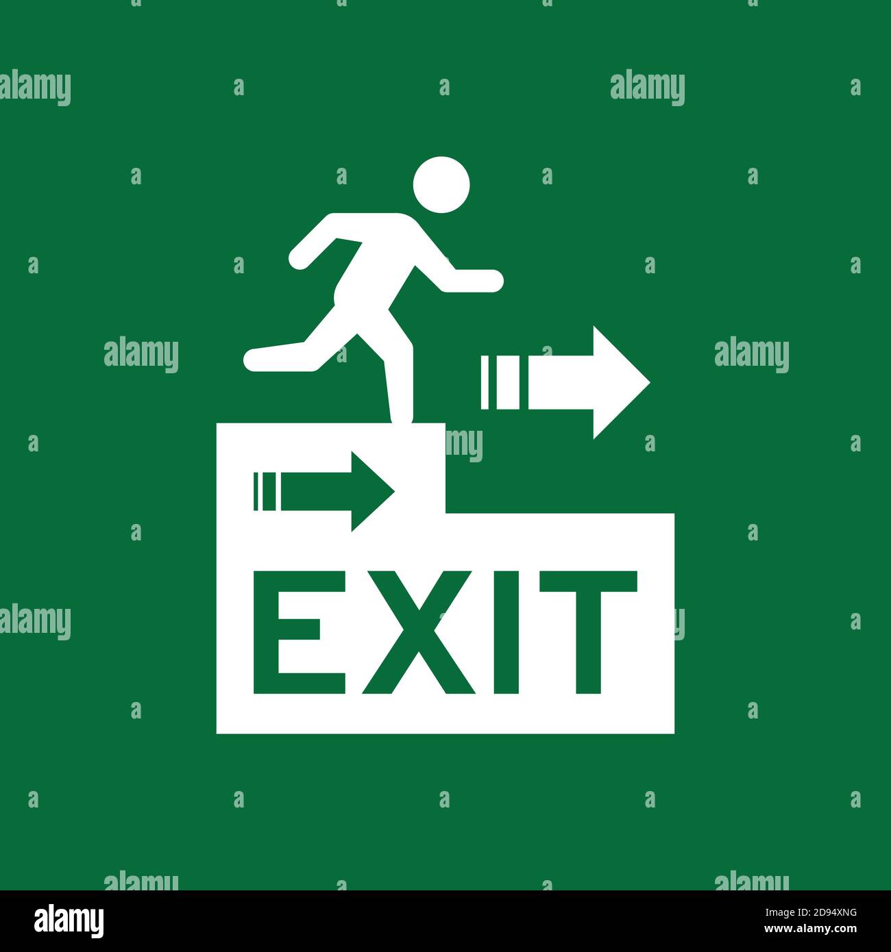 Illustration of vector graphic of signs for evacuation routes perfect for suitable to be a sticker to be posted on the wall so that it can be read dur Stock Vector