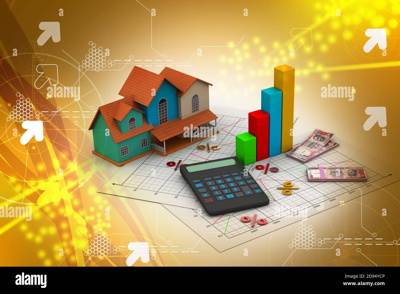 Sale house and calculator Stock Photo Alamy