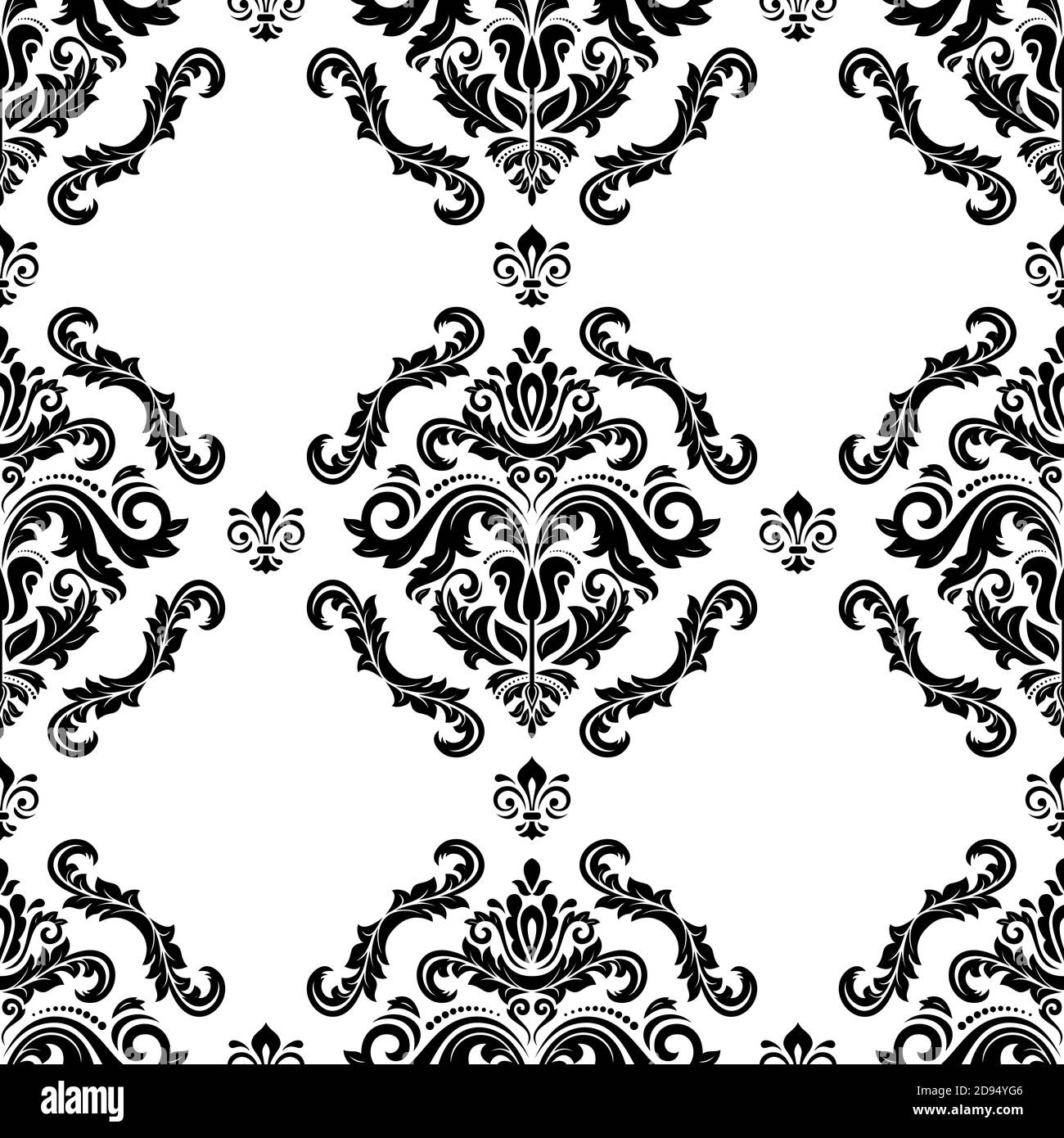 Classic Seamless Black and White Pattern Stock Photo Alamy