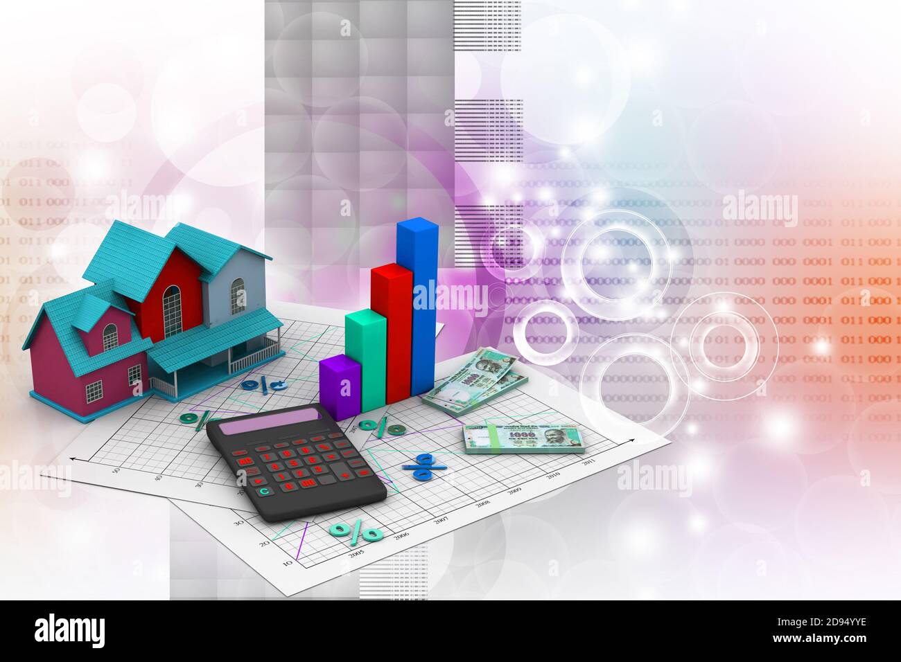 Sale house and calculator Stock Photo - Alamy