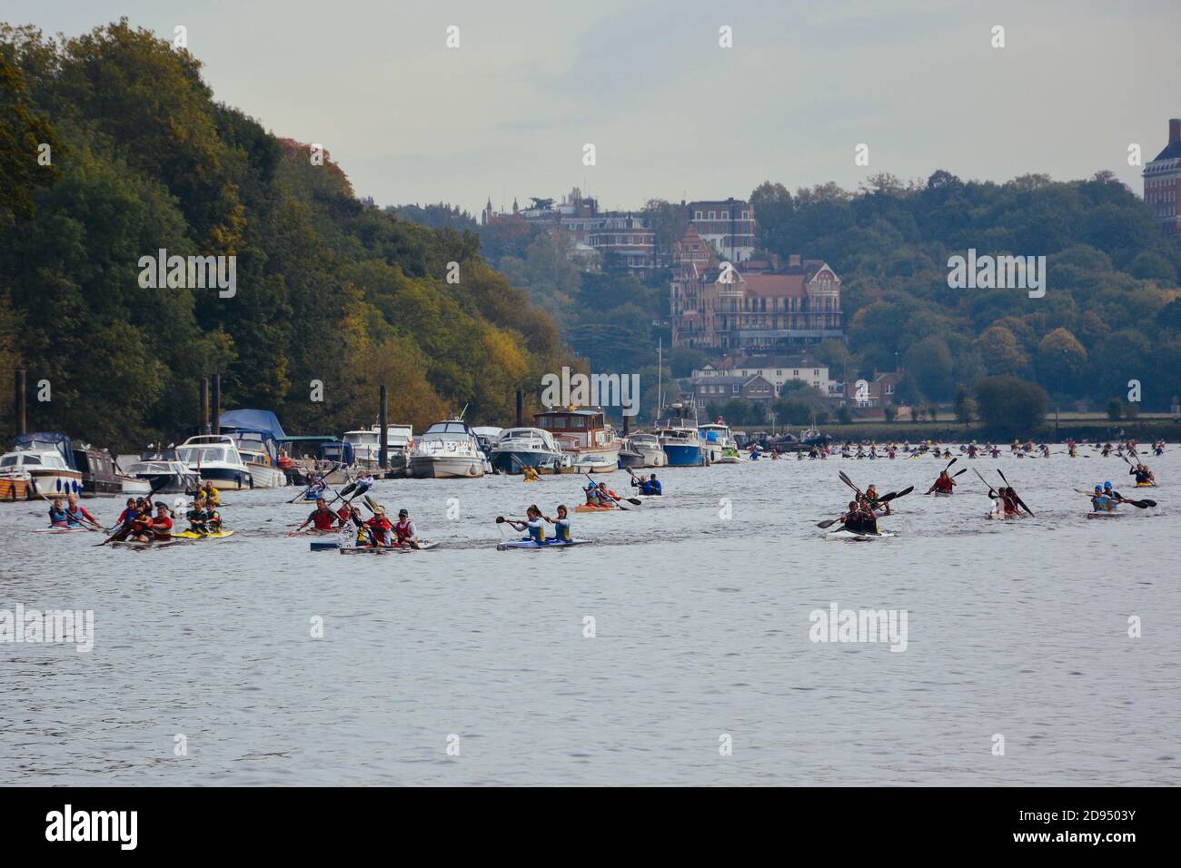 RICHMOND, UNITED KINGDOM - Oct 19, 2020: Photos from the Hasler Final Marathon Kayaking Canoeing National Championships in Richmond, UK. Stock Photo