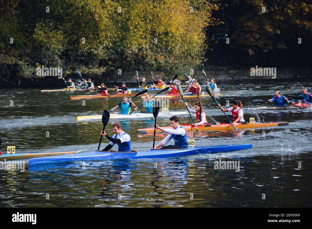 RICHMOND, UNITED KINGDOM - Oct 19, 2020: Photos from the Hasler Final Marathon Kayaking Canoeing National Championships in Richmond, UK. Stock Photo