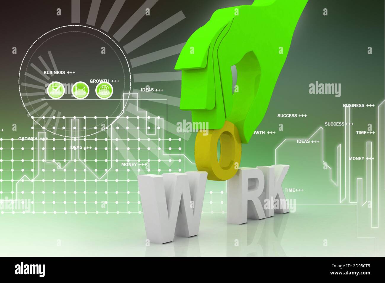 3d multi use work and hand in white background Stock Photo - Alamy