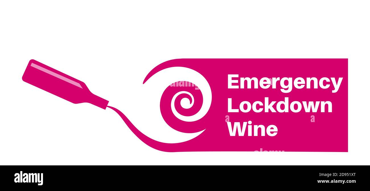 Emergency lockdown wine vector 2020 vintage Stock Vector