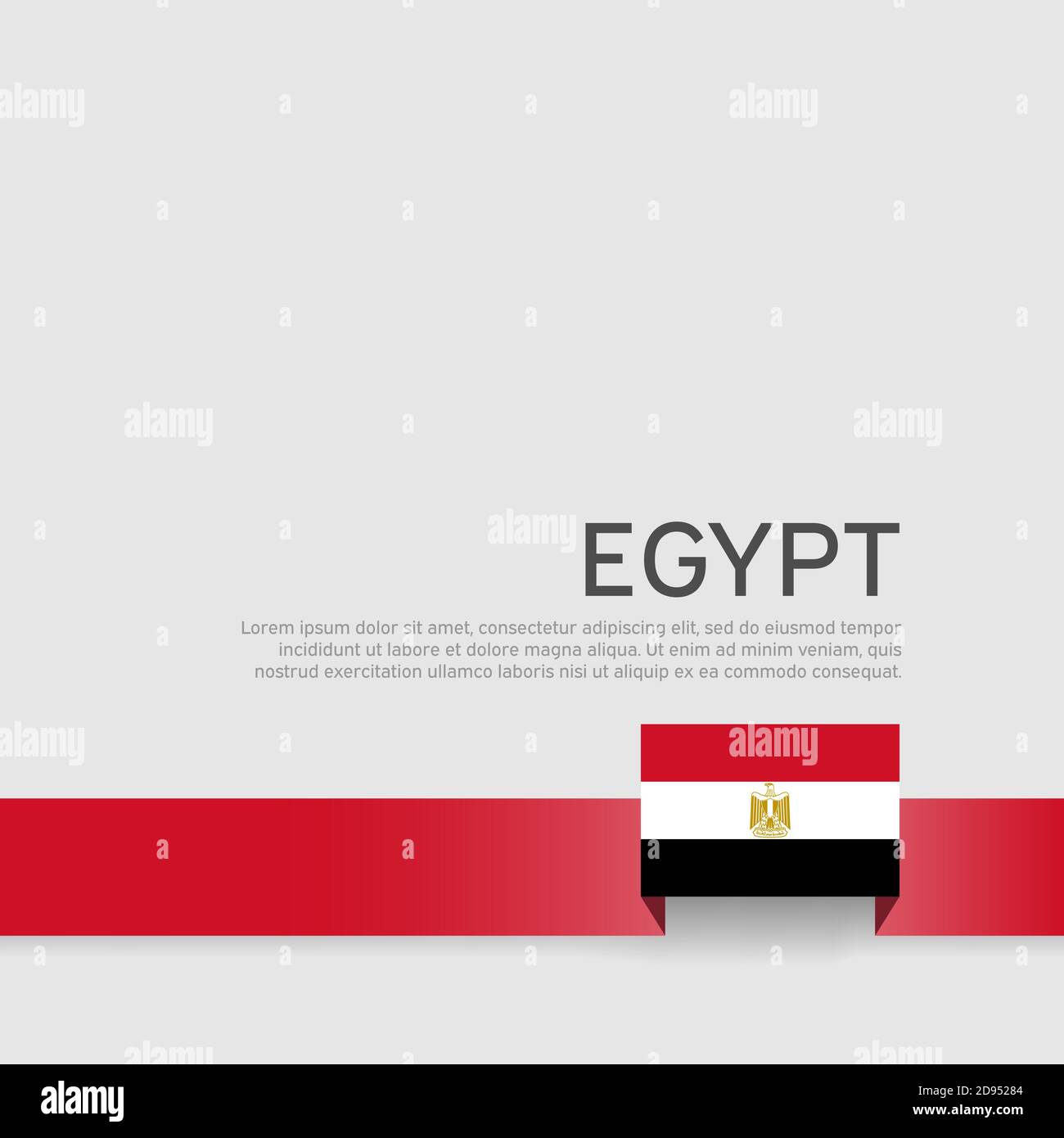 Egypt flag background. Egypt flag ribbon on white background. National