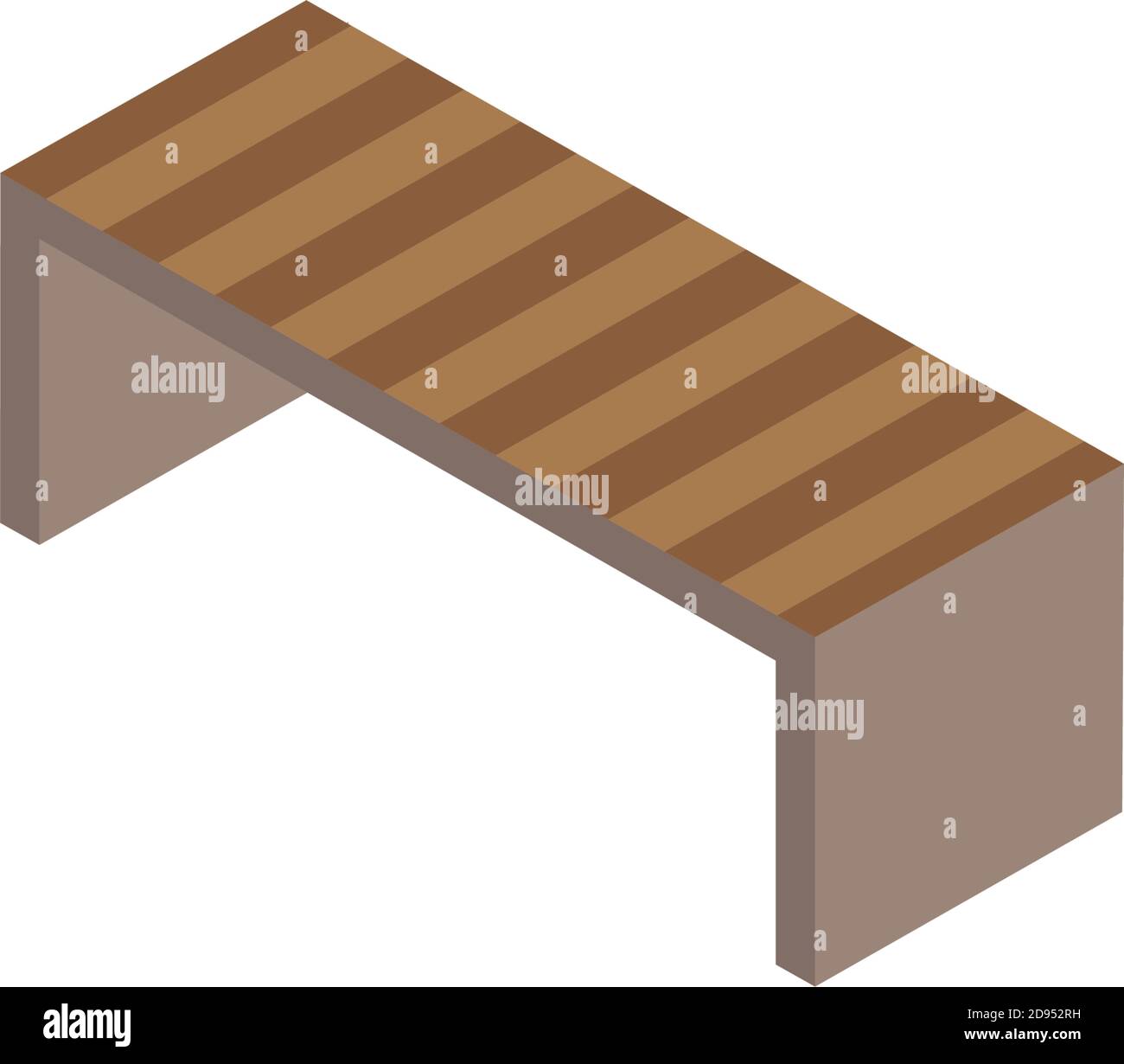 wooden bench park Isometric style icon vector illustration design Stock ...