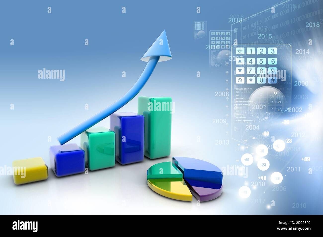 Business graph and pie chart with business concept Stock Photo - Alamy
