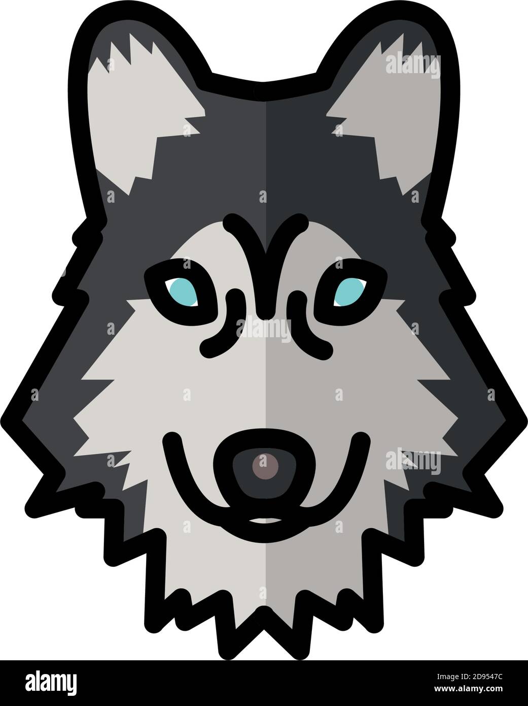 siberian wolf dog pet mascot breed head character vector illustration