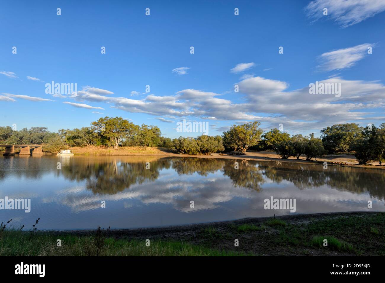 Scenic view of the Cooper River at Windorah, Queensland, QLD, Australia Stock Photo