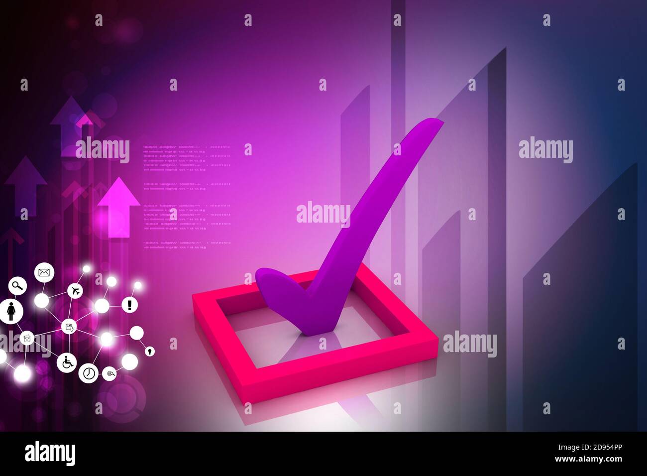 3d multi use check box with check Stock Photo - Alamy