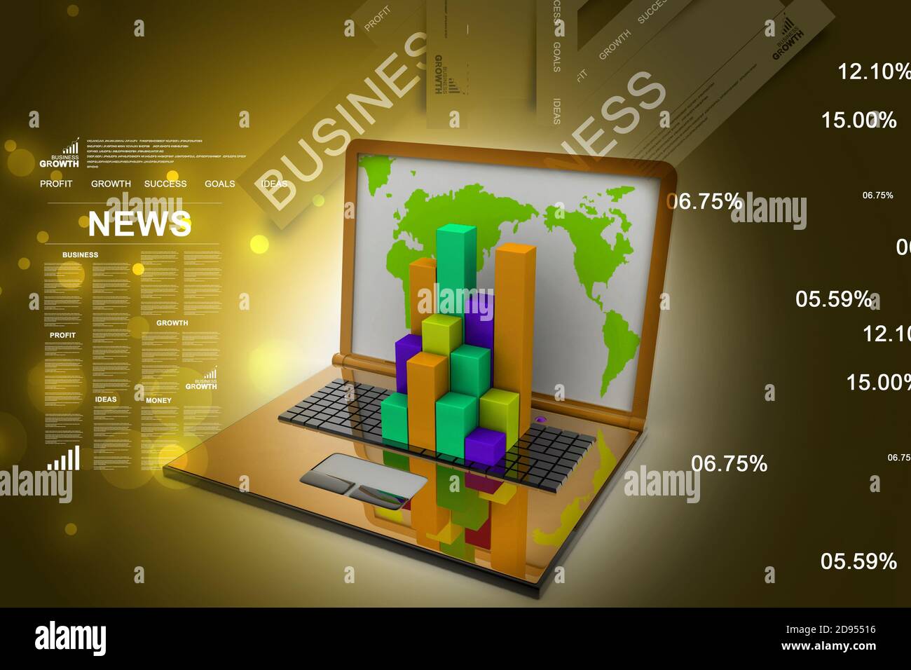 Graph in computer Stock Photo - Alamy