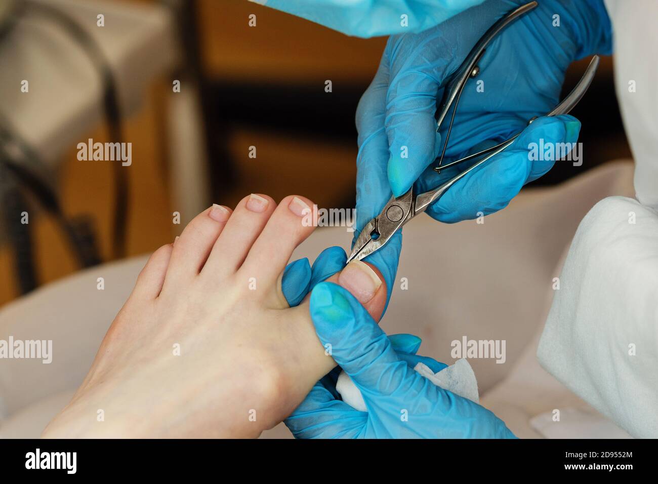 Master chiropody removes the cuticle. Cuticle treatment is one of the