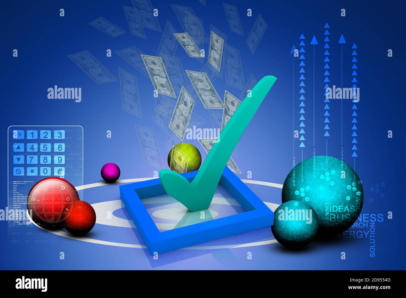 3d multi use check box with check Stock Photo - Alamy