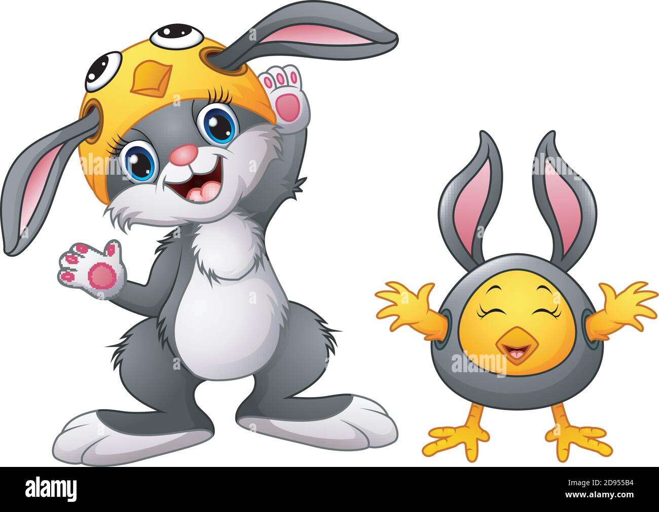 Vector illustration of Happy rabbit and chicken cartoon in costume Stock Vector Image & Art - Alamy Vector illustration of Happy rabbit and chicken cartoon in costume Stock Vector Image & Art - Alamy
