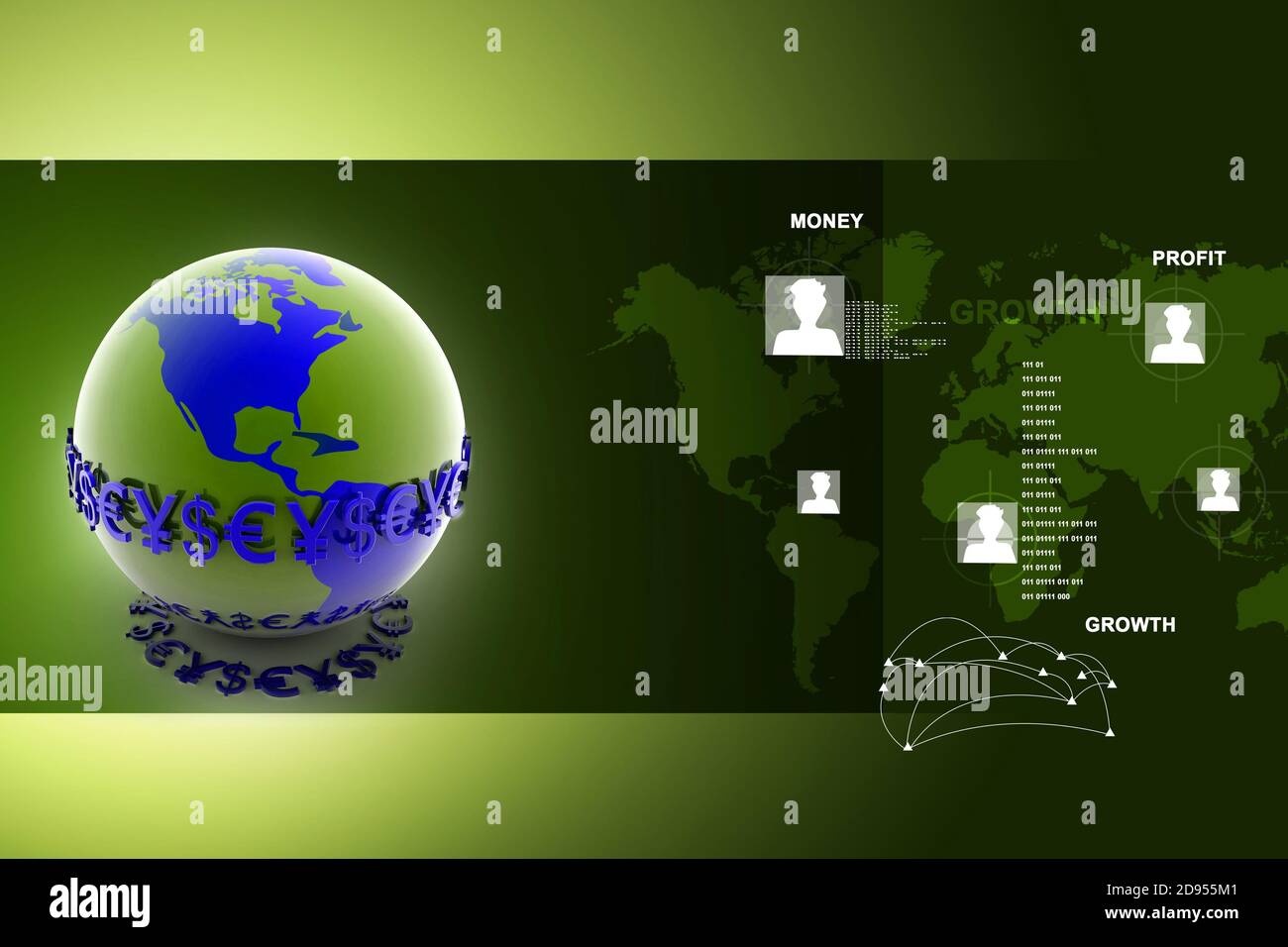 3d illustration of World and currency Stock Photo - Alamy