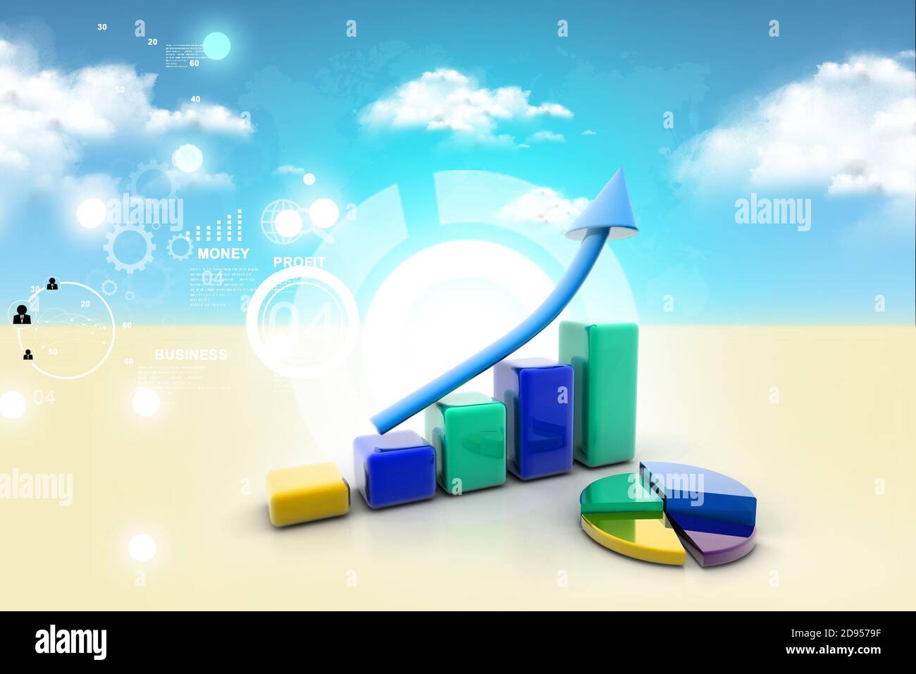 Business graph and pie chart with business concept Stock Photo - Alamy