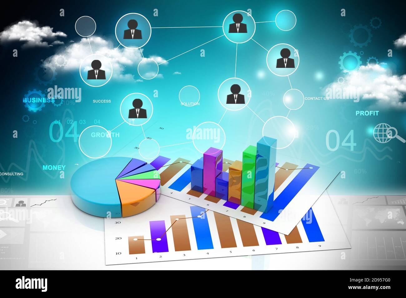 Business graph with chart Stock Photo - Alamy