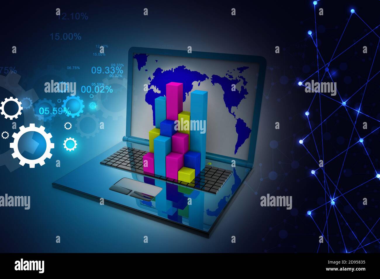Graph in computer Stock Photo - Alamy