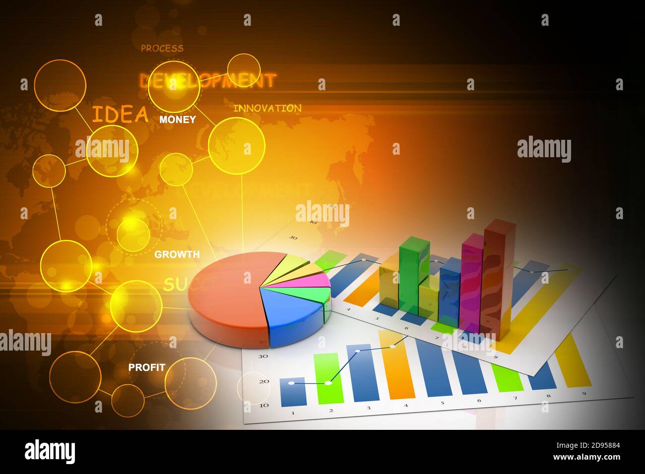 Business graph with chart Stock Photo - Alamy