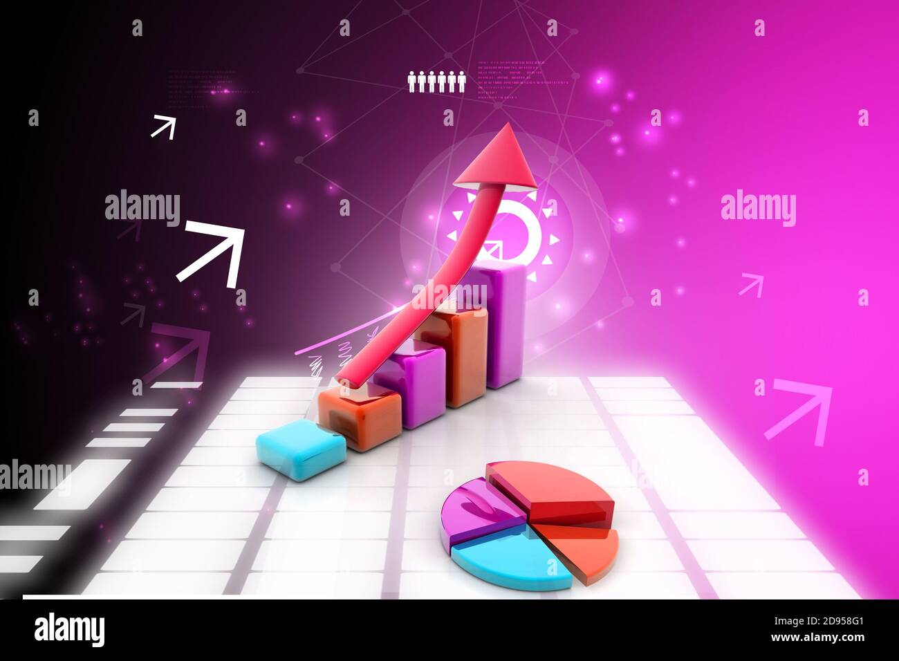 Business graph and pie chart with business concept Stock Photo - Alamy