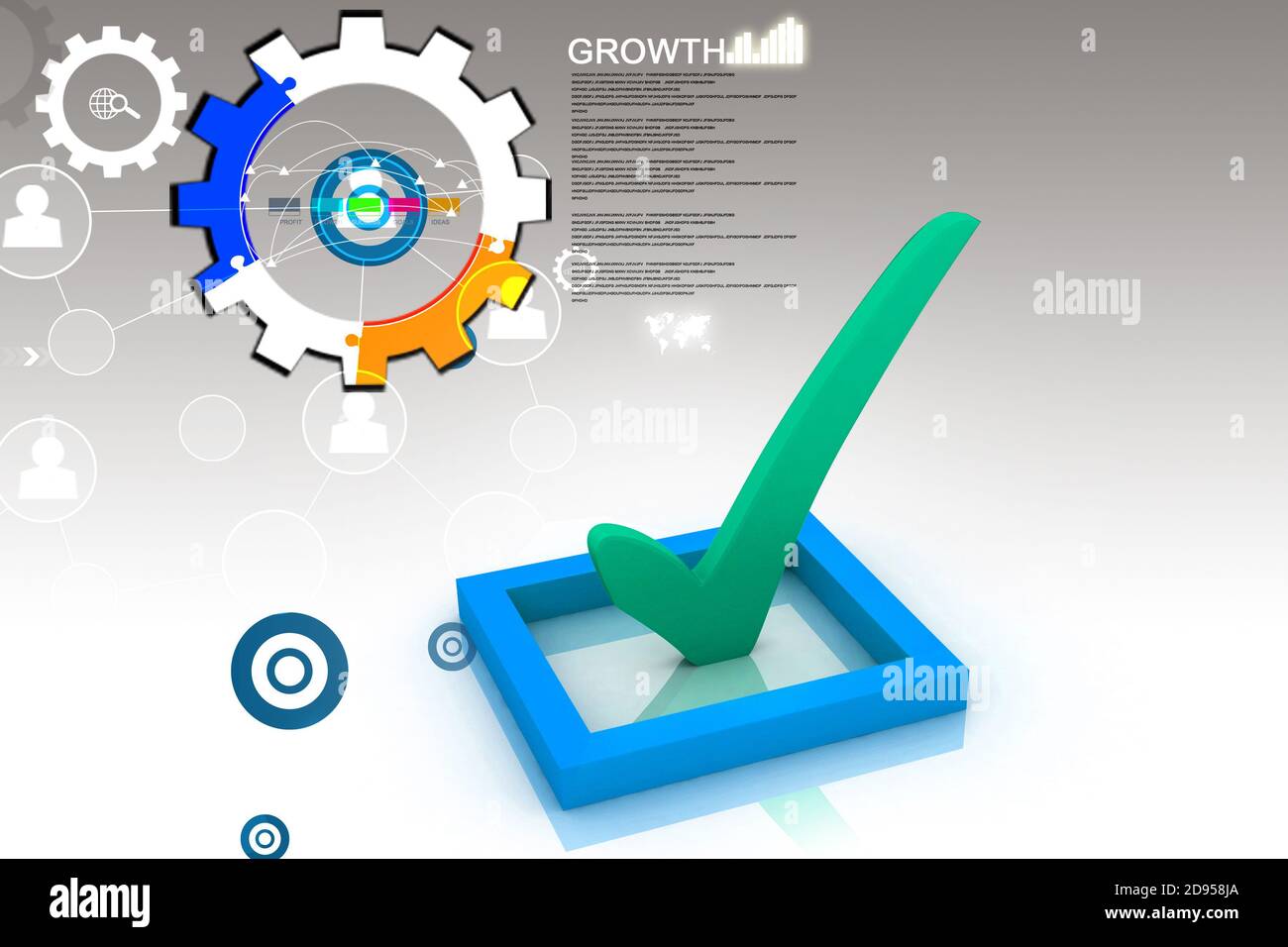 3d multi use check box with check Stock Photo - Alamy