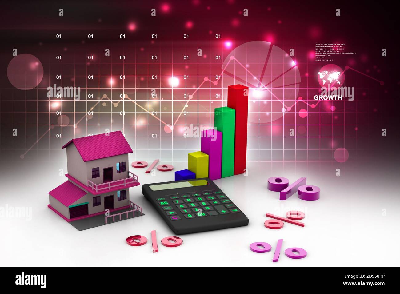 Sale house and calculator Stock Photo - Alamy