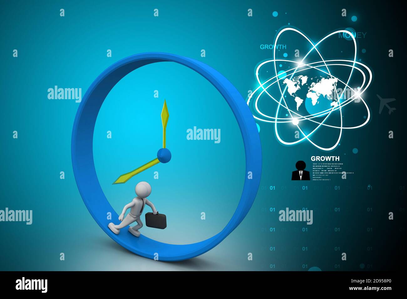 Business man run and beat for time Stock Photo - Alamy