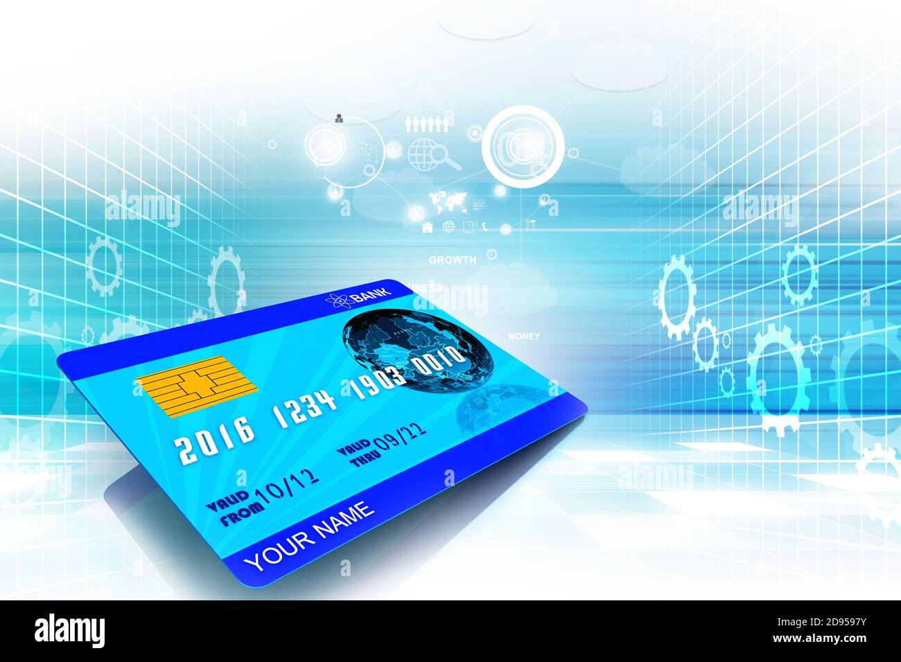 Digital illustration of ATM CARD in color background Stock Photo - Alamy