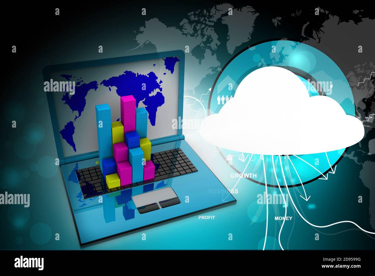 Graph in computer Stock Photo - Alamy