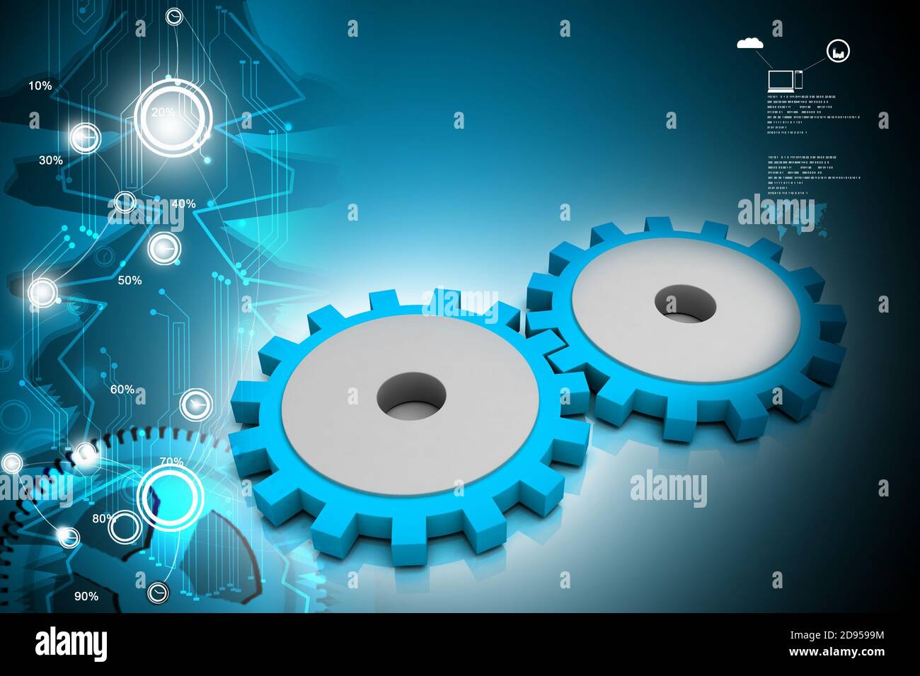 Gear Rendered Using Quads High quality 3d render gear in digital background Stock Photo - Alamy