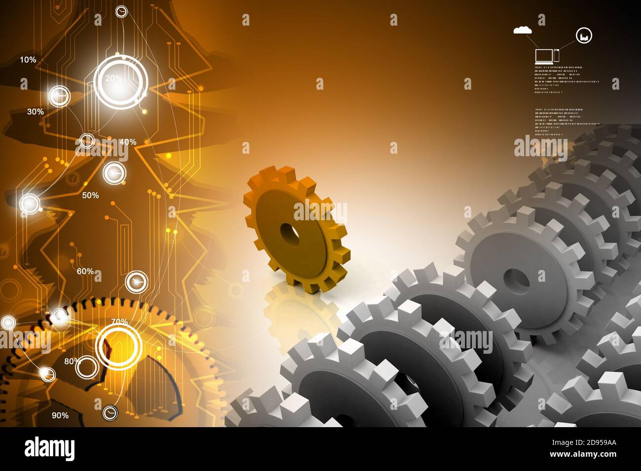 Gear Rendered Using Quads High quality 3d render gear in digital background Stock Photo - Alamy