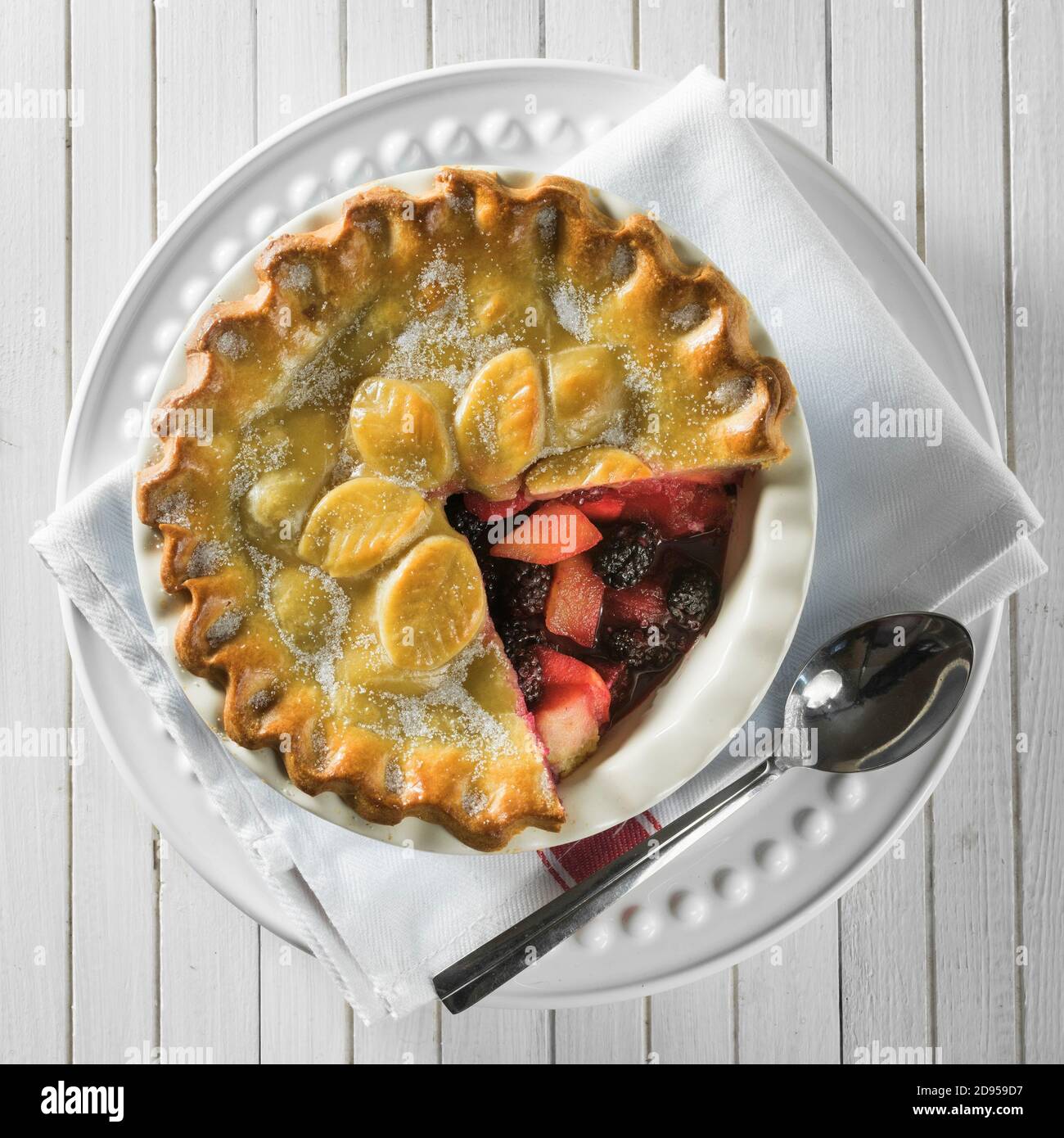 Blackberry and apple pie Traditional dessert UK Stock Photo
