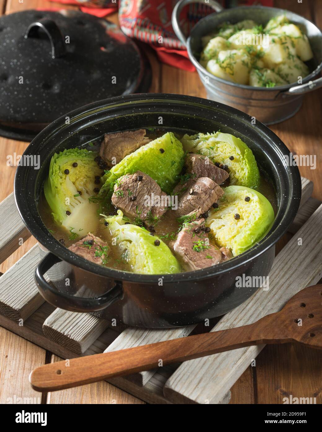 Fårikål. Lamb and cabbage stew. Norway Food Stock Photo Alamy