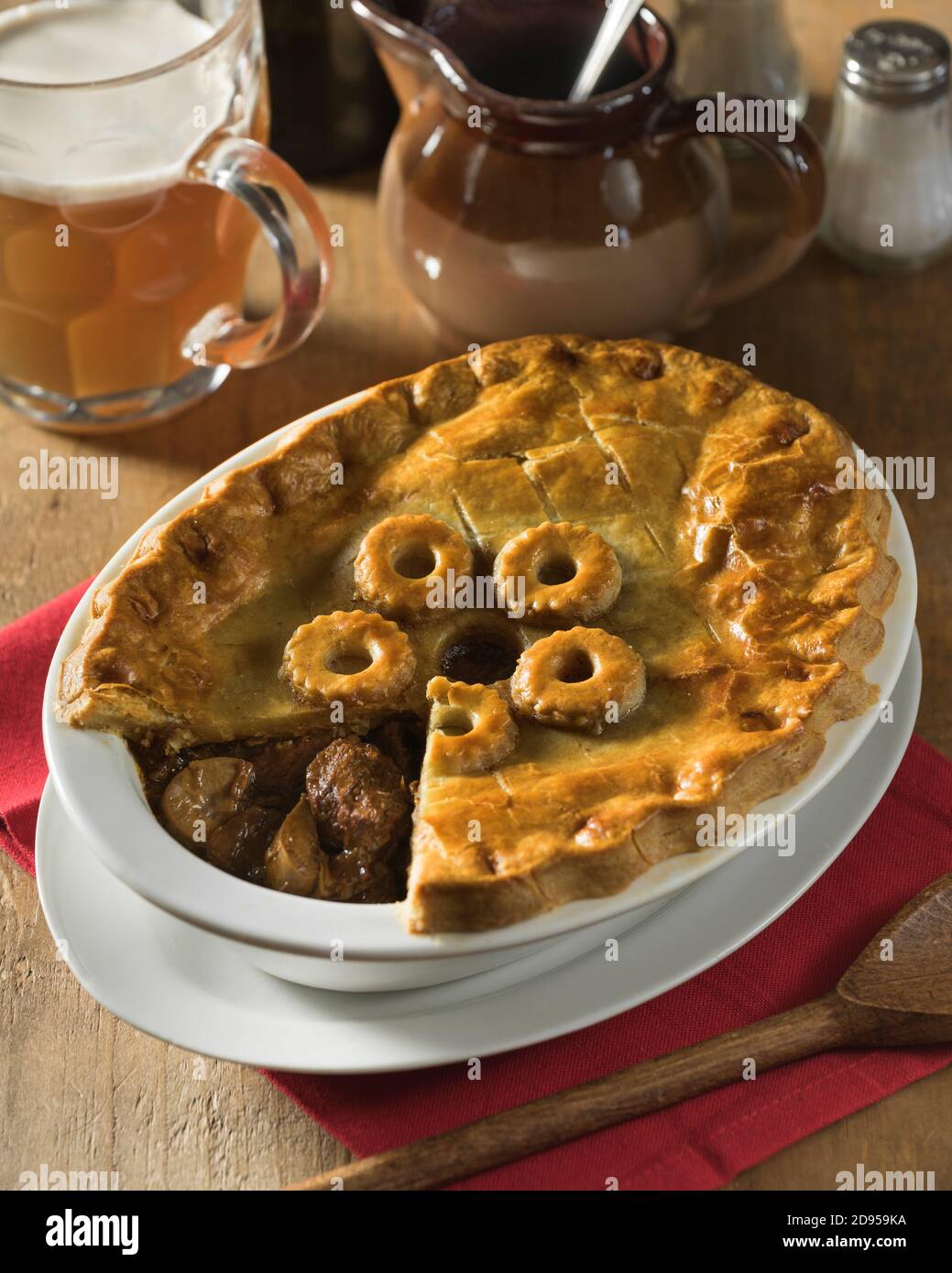 Steak and kidney pie. Traditional food UK Stock Photo