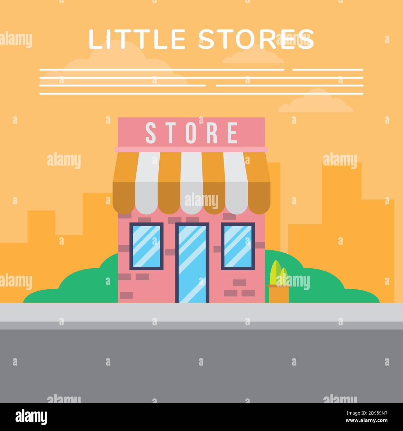 little store building facade scene vector illustration design Stock ...