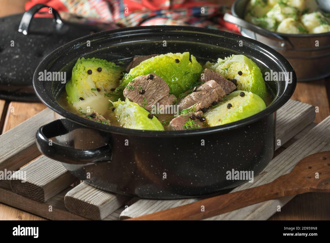 Fårikål. Lamb and cabbage stew. Norway Food Stock Photo Alamy