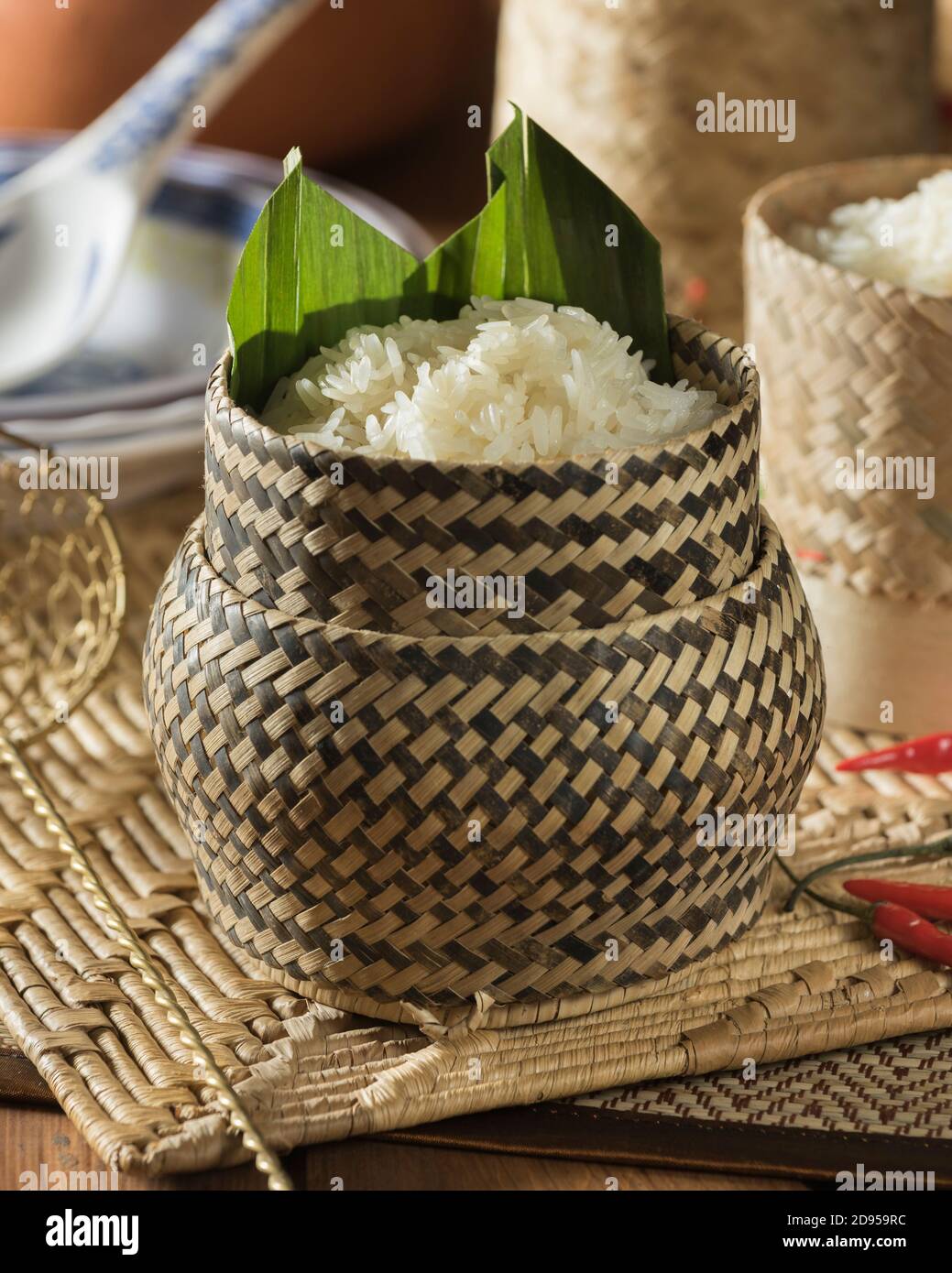Lao Bamboo Sticky Rice Steamer Basket 