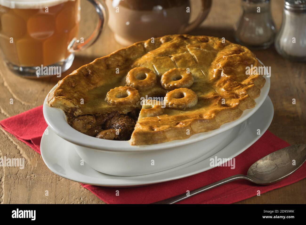 Steak and kidney pie. Traditional food UK Stock Photo