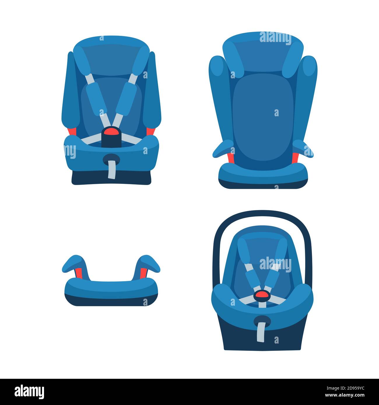 Safety baby car seats collection. Different type of child restraint Stock  Vector Image & Art - Alamy