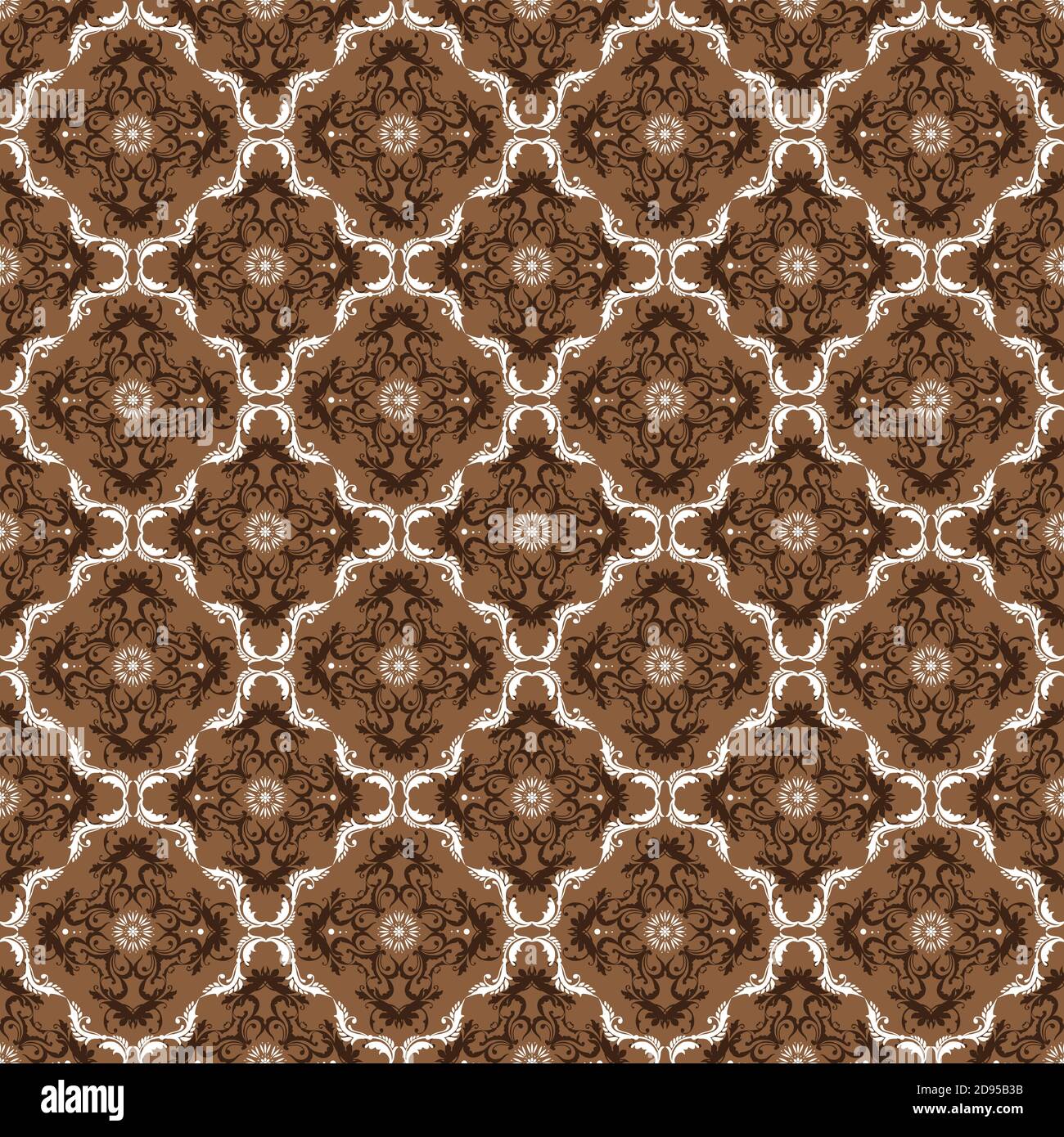 Modern patterns design on Central Java batik with seamless brown color ...