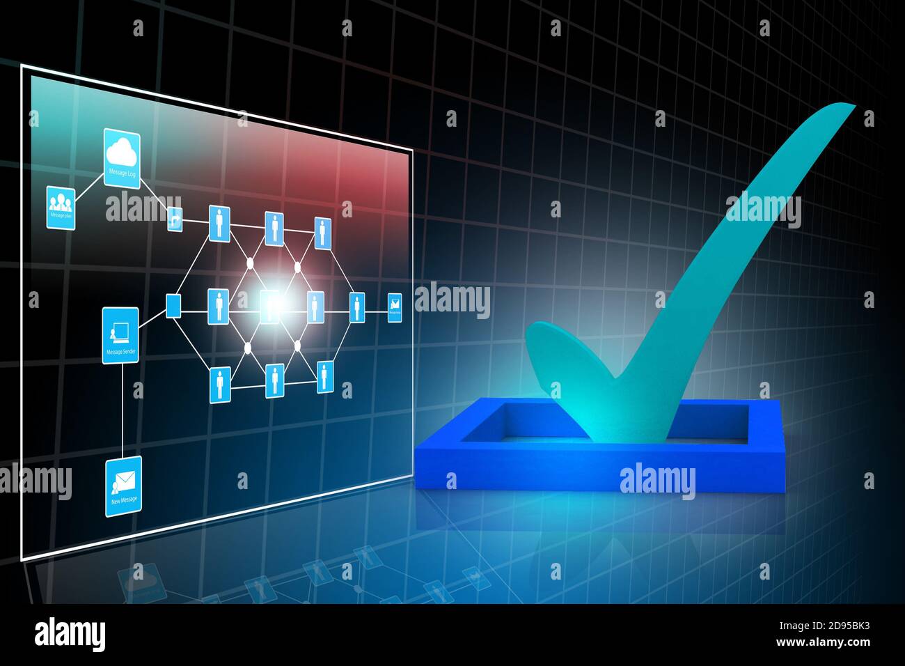 3d multi use check box with check Stock Photo - Alamy