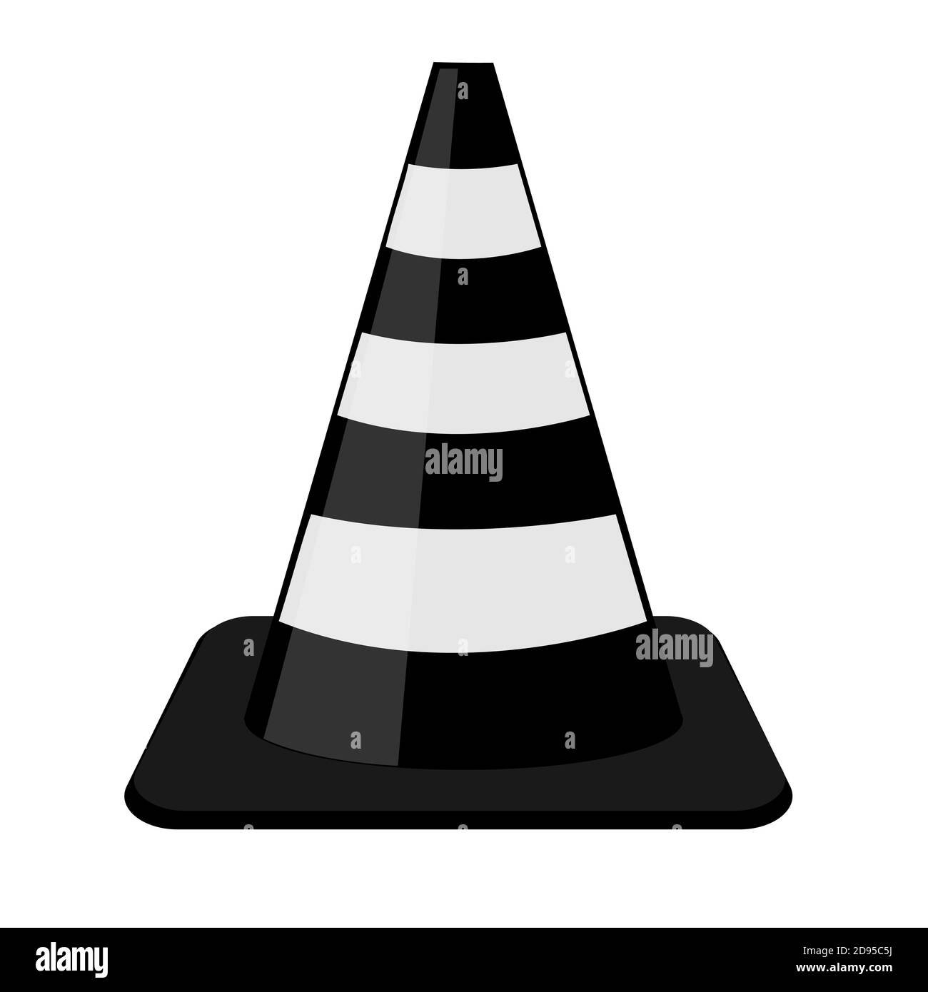 Traffic cone black and white on a transparent background. eps 10 Stock