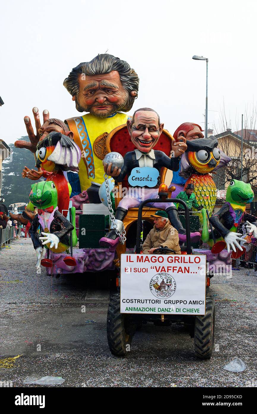 CREMA FEBRUARY 14, the carnival's float in papiermache with the