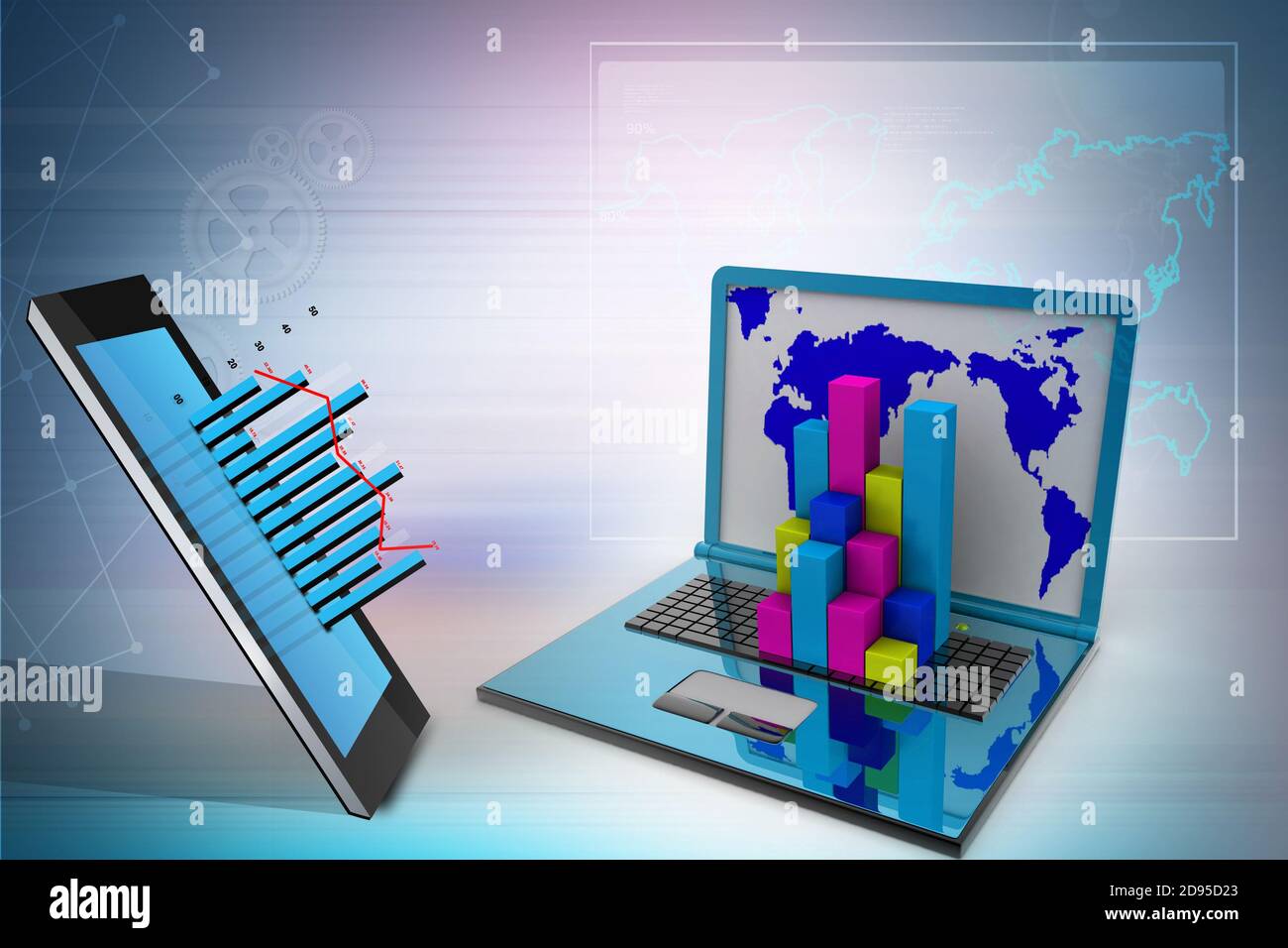 Graph in computer Stock Photo - Alamy