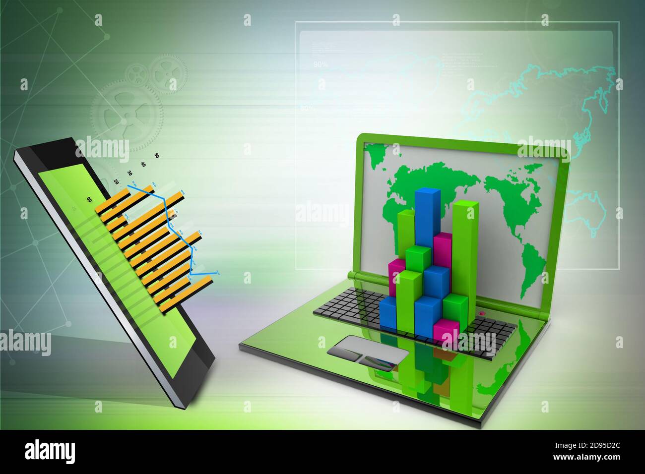 Graph in computer Stock Photo - Alamy