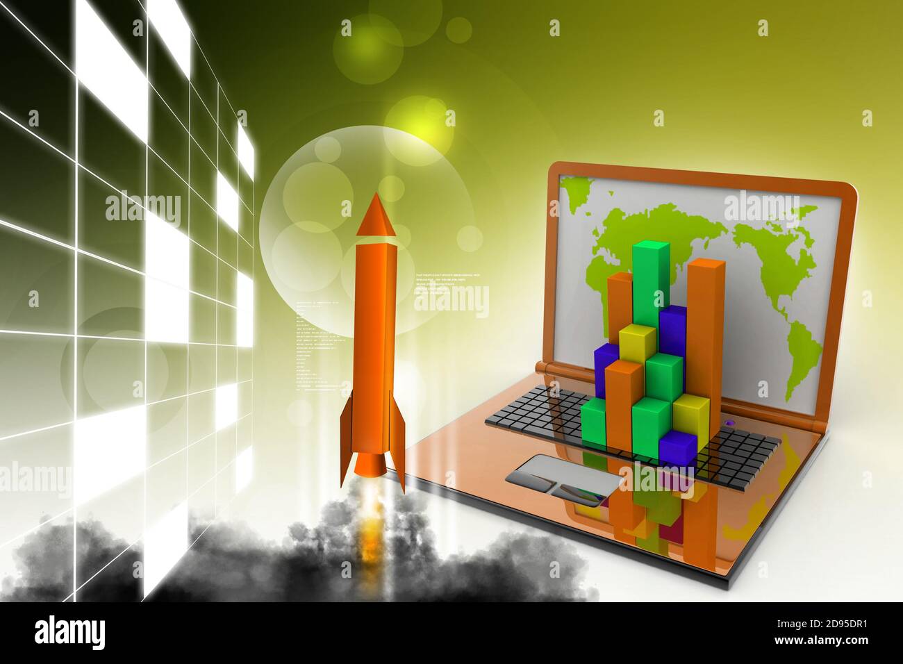Graph in computer Stock Photo - Alamy