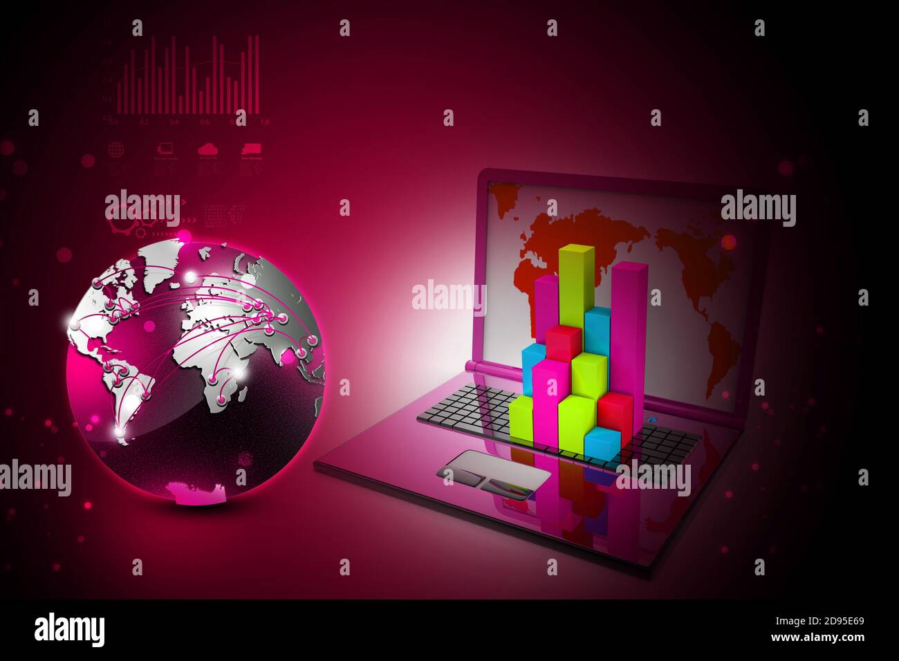 Graph in computer stock photo alamy