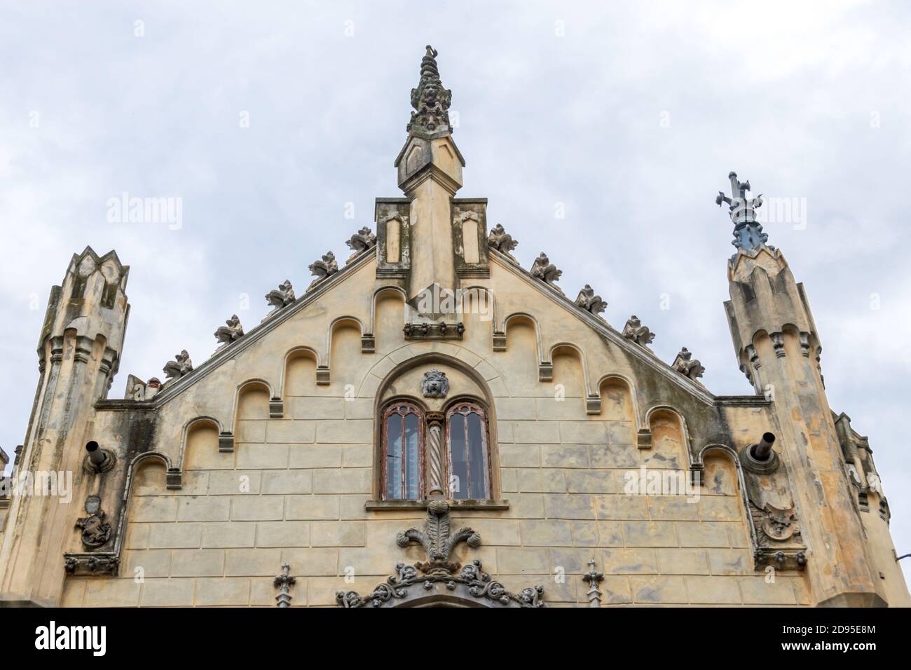 The facade of the Sturdza Castle from Miclauseni, Romania Stock Photo