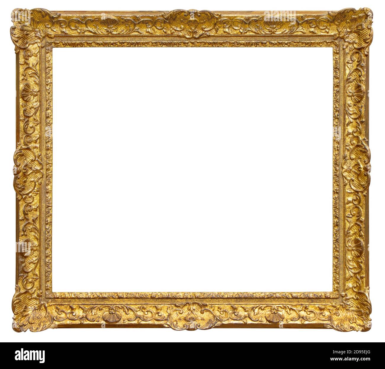 Gilded Wooden Frame Isolated On White Background Stock Photo   Alamy